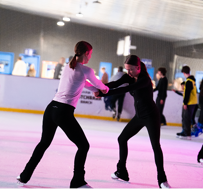 Guests enjoying ice skating