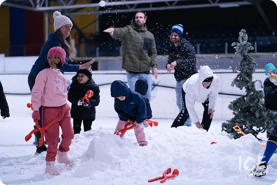 Students enjoying a school ice skating excursion