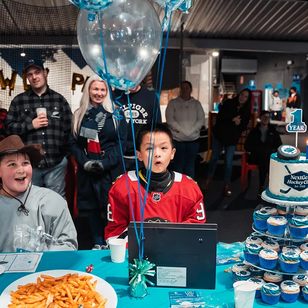 Children enjoying an ice skating birthday party
